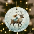 thumbnail image 3 of Eoozwa 2 Packs Courage Themed Christmas Ornament, Inspirational Reindeer Pendant Handcrafted Glass Ball Decoration for Holiday Tree Decor Unique Gift for Family Festive Home Accent, 3 of 6