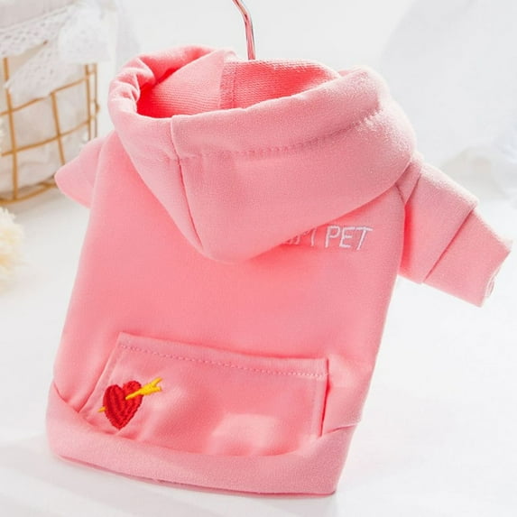 Breathable Small Coat Costume Warm Puppy Cat Teddy Bulldog Chihuahua Dog Clothes Dog Clothing Pet Hoodie Cat Sweatshirt PINK XL A