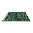 thumbnail image 2 of Ahgly Company Machine Washable Indoor Square Oriental Turquoise Blue Modern Area Rugs, 7' Square, 2 of 4
