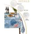 thumbnail image 5 of Ocean Turtle Rectangle Tablecloth, Blue Coral Coastal Starfish Nautical Shell Waterproof & StainResistant Tablecloth, Washable Oil-proof Table Cover for Dining/Party/Wedding/Camping/Buffet 60x120 In, 5 of 9