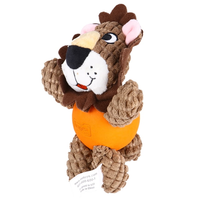 Juguete con forma de león y sonido para morder perros, juguete educativo para jugar, juguete creativo para entrenar mascotas (marrón claro)