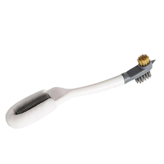 WORGEOUS  Three Small White Shoe Brushes Bristle Hairbrush Cleaner Tool