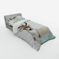thumbnail image 2 of Ambesonne Christmas Bedding Set 3 Pcs, Hipster Deer with Glasses, Twin, Multicolor, 2 of 2
