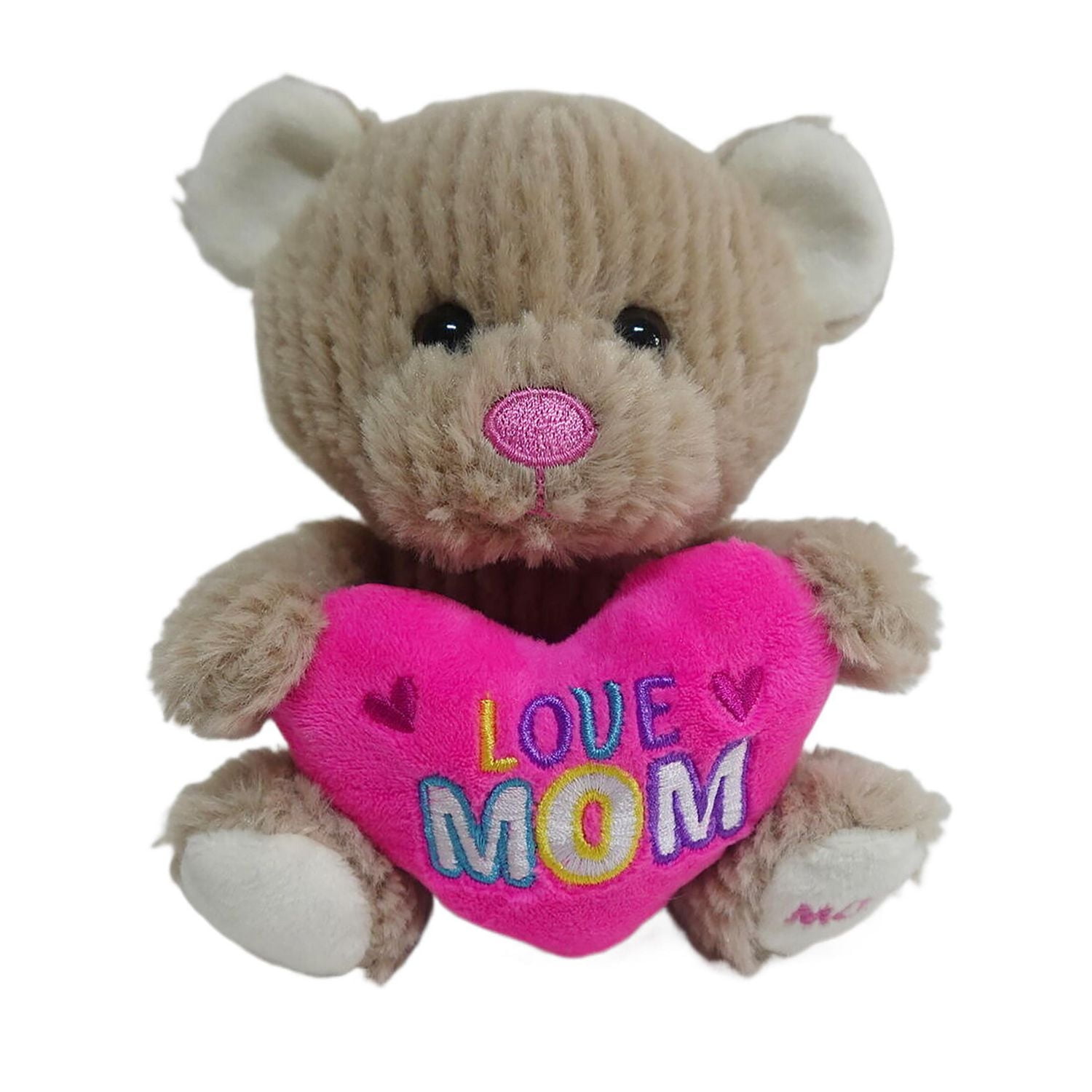Way To Celebrate Mother's Day Plush Brown Bear with heart, 6inch