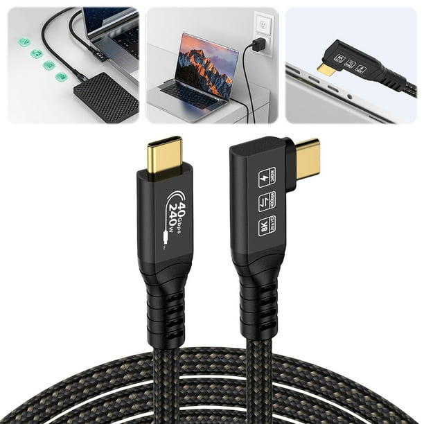 Cable Tipo C A PD 240W 8K/6K 60Hz USB4.0 Gen3 para MacBook Pro (1m)