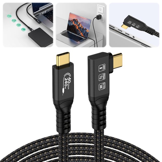 240W USB C Del Cable A La Transferencia Datos USB4.0 Gen3 40Gbps para MacBook Pro