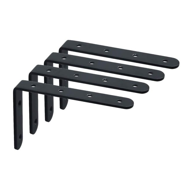 Soportes flotantes para estantes Alise, acero inoxidable negro, 4 mm