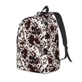 thumbnail image 1 of Disketp Cow Skin print Canvas Backpack Lightweight Travel Daypack Student Rucksack Laptop Backpack-Small, 1 of 5