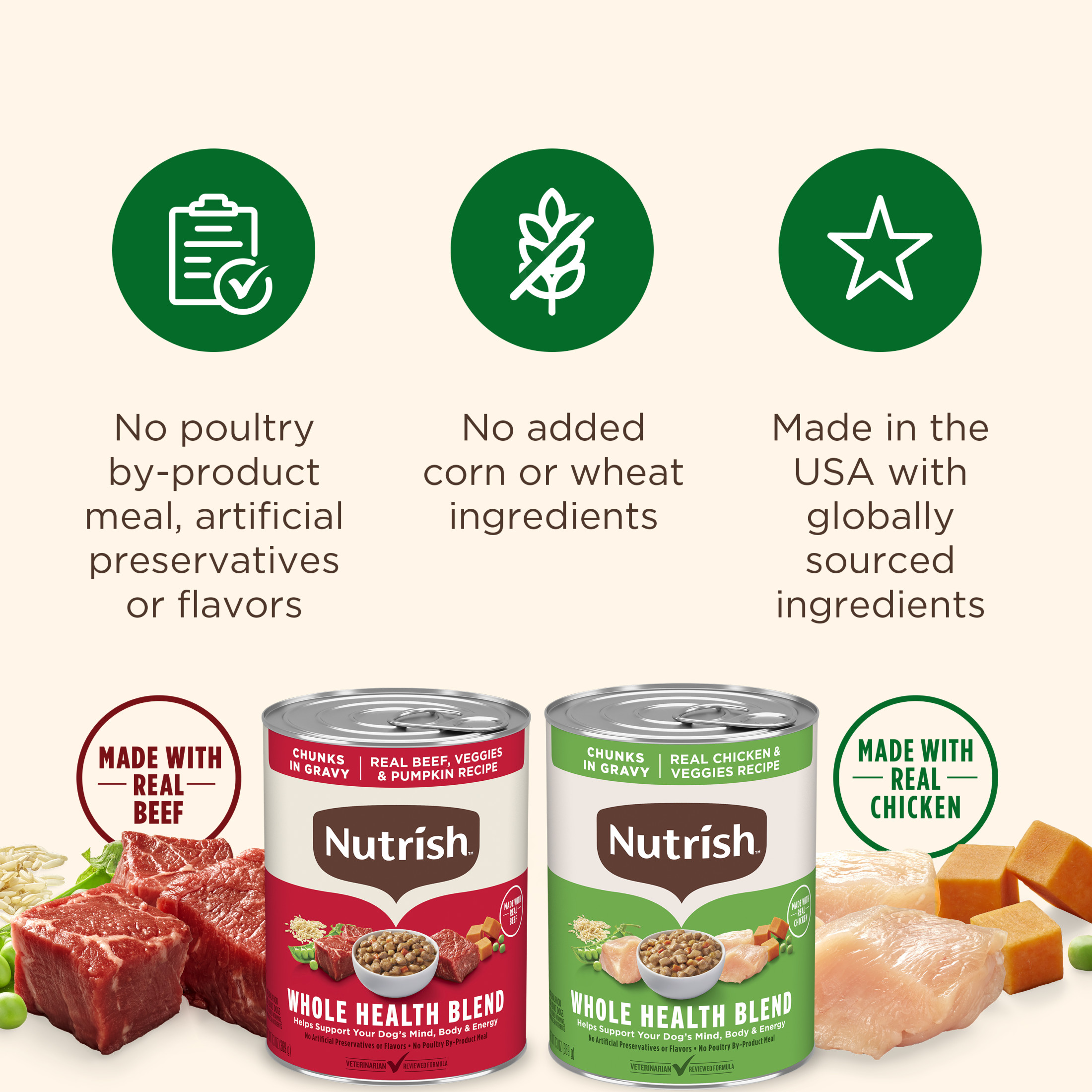 Nutrish Whole Health Blend Chunks in Gravy Dog Food, 12 Pack photo 4