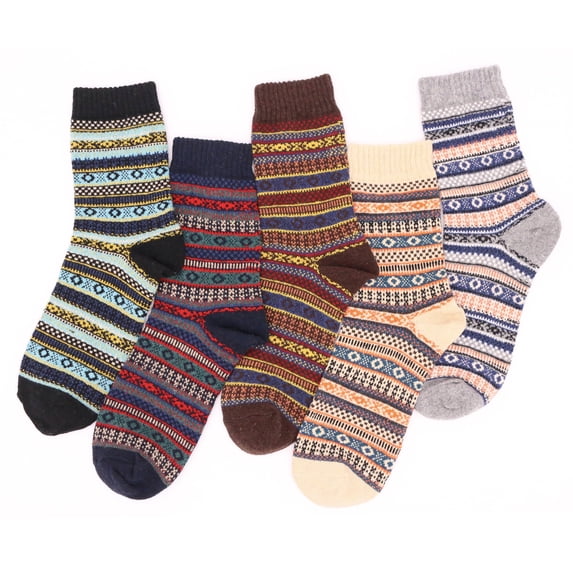 5 Pairs Womens Wool Cashmere Thick Sock Lady Soft Casual Winter Fuzzy Socks