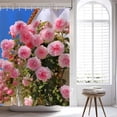 thumbnail image 4 of Pink Floral Shower Curtain, Rustic Shower Curtain, Rose Flower Shower Curtain Set Waterproof Bath Curtain Bathroom Decor with 12 Hooks, 72x72 inches (Pink), 4 of 5