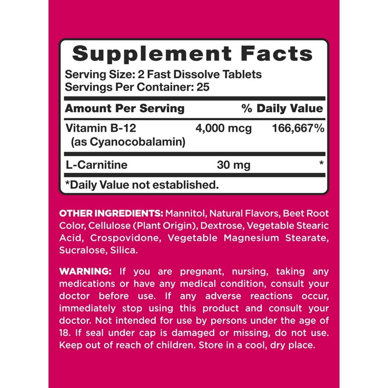 b12 with l-carnitine Nature's Lab Acetyl L-Carnitine 2000mg, Boosts Energy, Supports Muscle &  Brain Health, 160 Capsules main image 0