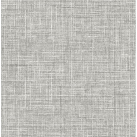 Chesapeake Mendocino Grey Linen Unpasted Non Woven Wallpaper, 20.5-in by 33-ft, 56.4 sq. ft.