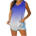 thumbnail image 2 of Tank Tops for Women Plus Size Sleeveless Print Tank-Neck Basic Casual Flowy Summer T-Shirt Sky Blue L, 2 of 6