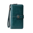 thumbnail image 3 of Cartera antimagnética para mujer, cartera europea y americana para mujer, cartera con cera de aceite, cartera, bolso de mano de gran capacidad, 3 of 5