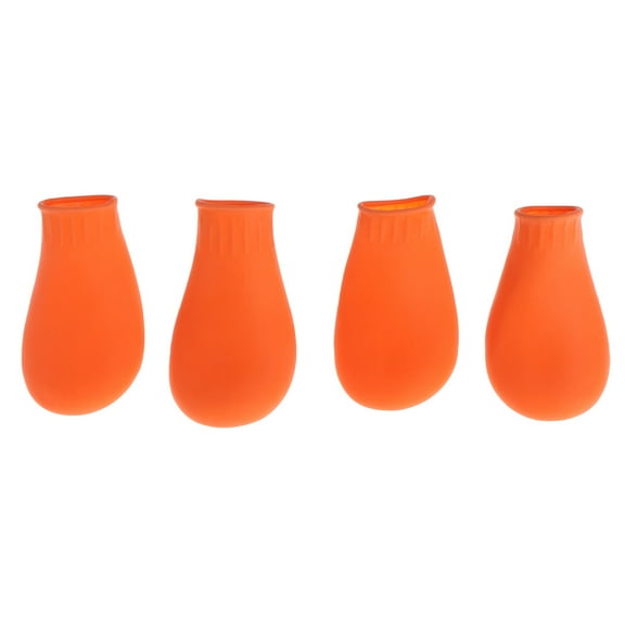 Acahhotxx Warm Boots, Pack of 4 Pet Dog Shoes Dog Pet Rubber Booties Protectors for Pet Dogs Puppy - Orange - S