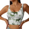thumbnail image 1 of Balery green plaid Moose tree Sujetadores deportivos con espalda cruzada para mujer, acolchados, sin costuras, de alto impacto, ideales para yoga, gimnasio, entrenamiento y fitness.-XX-Large, 1 of 8