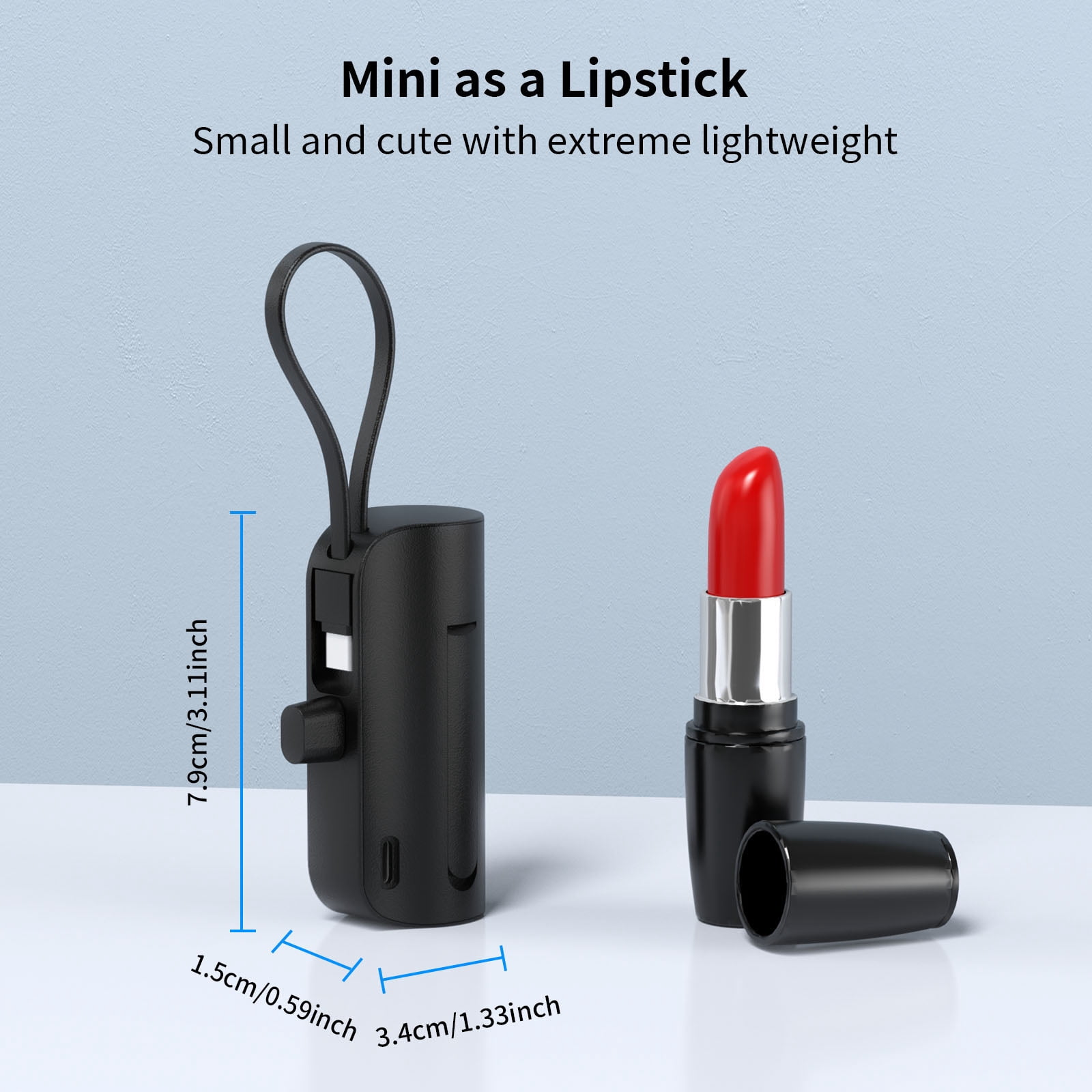 Mini Power Bank, 5,000mAh+5,000mAh Portable Charger 18W Compatible with iPhone 16 Series, Samsung, iPad Pro/Air