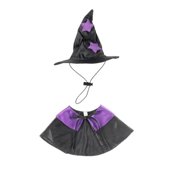 Disfraz de mascota de Halloween Sombrero de Trajes Capa Cosplay Vestir Cabo para perros pequeños medianos Gatos Festival de mascotas L Colco disfraz de Halloween