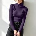 thumbnail image 5 of DYTTDG Women's Ribbed Turtleneck Long Sleeve Knit Pullover, Solid Stretch Slim Soft Base Layer Sweater for Fall Winter Daily Layering, 5 of 8