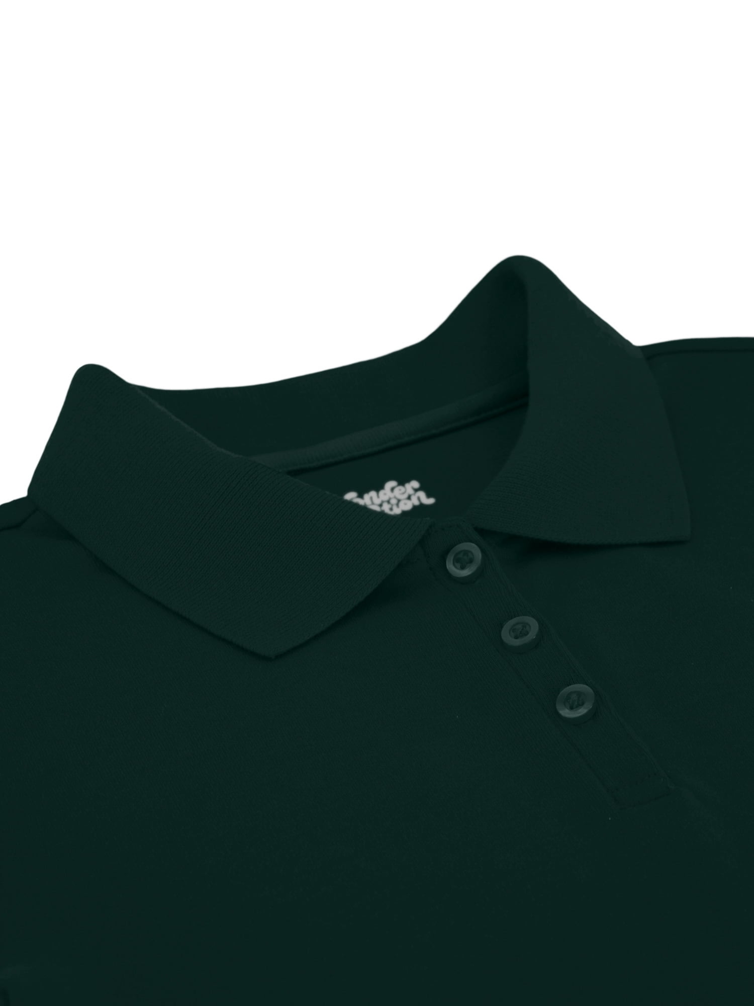 Wonder Nation Girls School Uniform Interlock Short Sleeve Polo Shirt, 2-Pack, Sizes 4-18 & 10-16 Plus