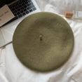 thumbnail image 1 of LinYooLi Wool Woolen Net Red Beare Hat Female Autumn And Winter New Big Head Circumference Showed Face Small Temperament Versatile Painter Hat, 1 of 9