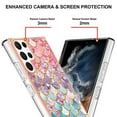 thumbnail image 4 of Feishell for Galaxy S22 Ultra Case, [Raised Lip Screen Drop Protection] Marble Shockproof Protective Slim Glossy Stylish TPU Durable Phone Cover For Samsung Galaxy S22 Ultra, Colorful Scales, 4 of 5