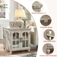 thumbnail image 3 of LELELINKY Farmhouse Nightstand with Charging Station, Modern End Side Table with Storage Shelf for Bedroom Living Room Office, White, 3 of 7