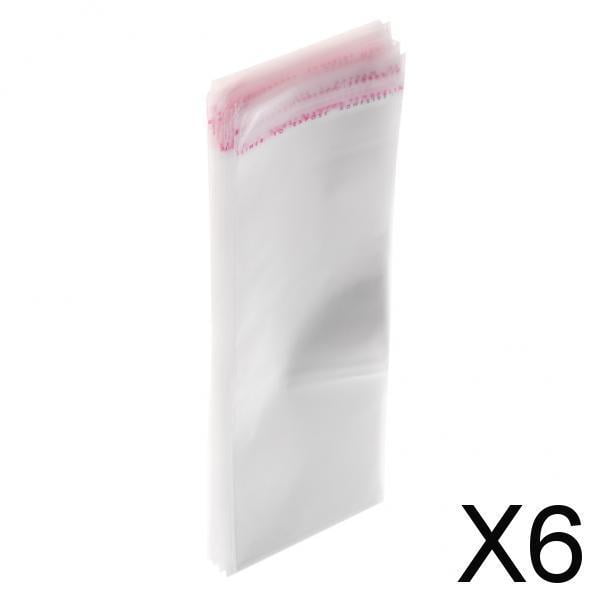 6x Bolsa de Plástico de 100 Piezas, Bolsa de Válvula Adhesiva Resellable, Bolsa de Polietileno de Embalaje 6 piezas