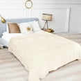 thumbnail image 2 of Unique Bargains Soft Flannel Fleece Velvet Blanket Beige 70" x 78", 2 of 8