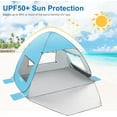 thumbnail image 3 of Pop Up Beach Tent, Easy Set Up Beach Umbrella, Sun Shelter for 2-3 People UV Protection Portable Sunshade, Baby Canopy Cabana, Lightweight with Carry Bag, 3 of 7