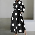 thumbnail image 1 of Women's Polo Collar Long Sleeve Maxi Dress - Ankle-Length, Elastic, Button Detail, Polyester, 1 of 10