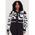 thumbnail image 2 of Womens Plus Size Tufted Knit Button Front Cropped Cardigan, 2 of 5