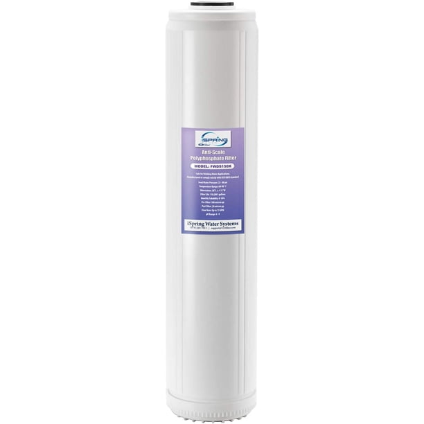iSpring FWDS150K Cartuchos de Repuesto para Filtro de Agua Anti-Sarro, 20” x 4.5”, Blanco