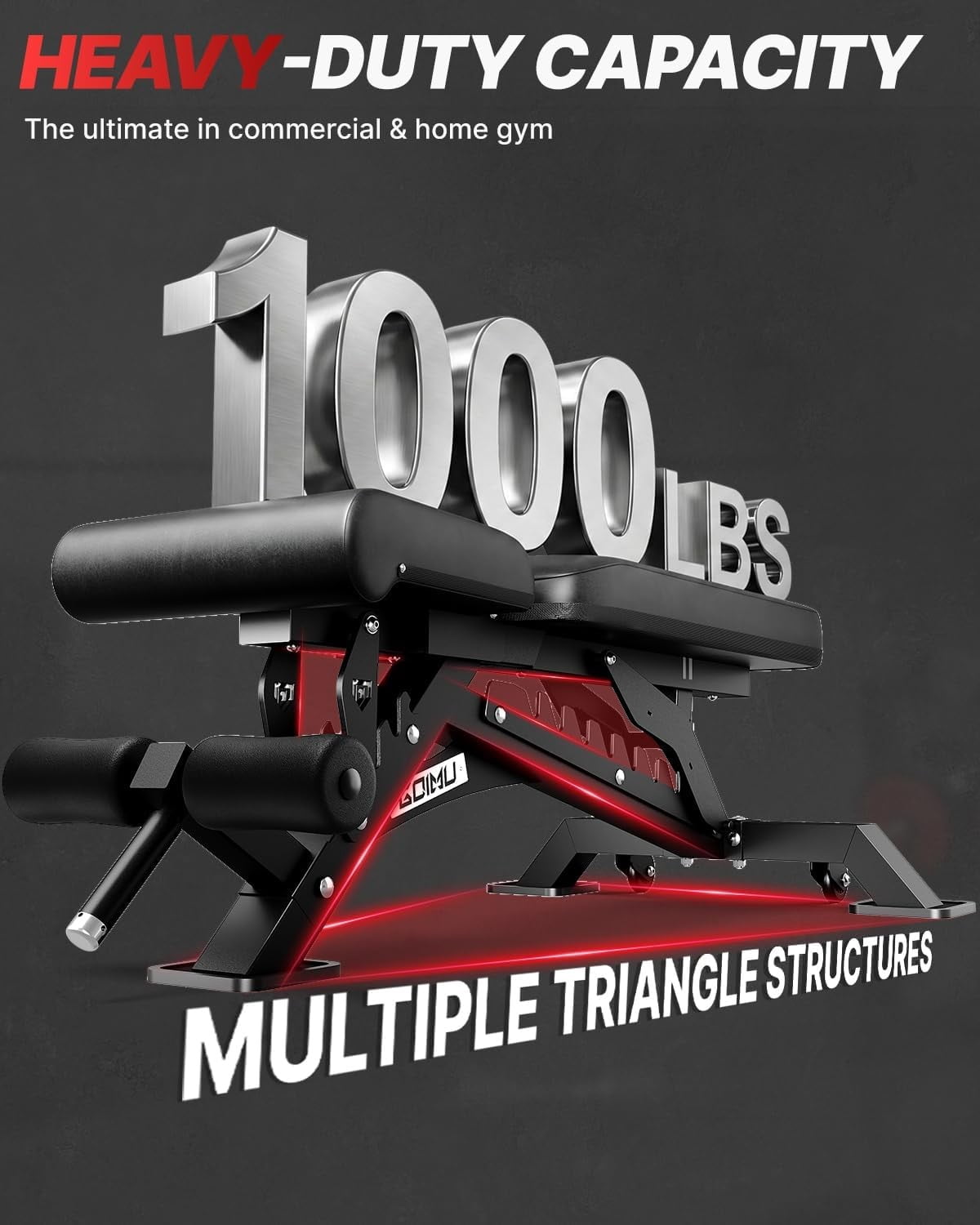 Adjustable Weight Bench 1000LB Heavy Duty, Incline Decline Flat Workout Bench for Home Gym Full Body Training
