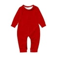 thumbnail image 2 of Pijamas familiares a juego de moda navideña de color liso, estilo europeo, para padres e hijos, monos de poliéster para bebés., 2 of 3