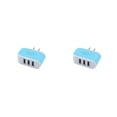 thumbnail image 3 of Adaptador de pared USB Cateissary 3 puertos europeo/estadounidense Azul 2piezas, 3 of 6