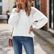 thumbnail image 4 of ICHUANYI Liquidación Moda Mujer Manga Sólida Cuello Redondo Hallowout Casual Camiseta Tops Blusa ICHUANYI WER202308231875, 4 of 8