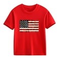 thumbnail image 4 of Jinhomg American Flag Shirts for Kids Casual Short Sleeve Crew Neck Tees USA Patriotic Summer Tops Boys Girls 4Th of July Gifts Red 130, 4 of 8