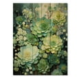 thumbnail image 3 of Designart "Green Succulents Flowers peaceful Succulents VIII" Floral & Botanical Print on Natural Pine Wood, 3 of 5