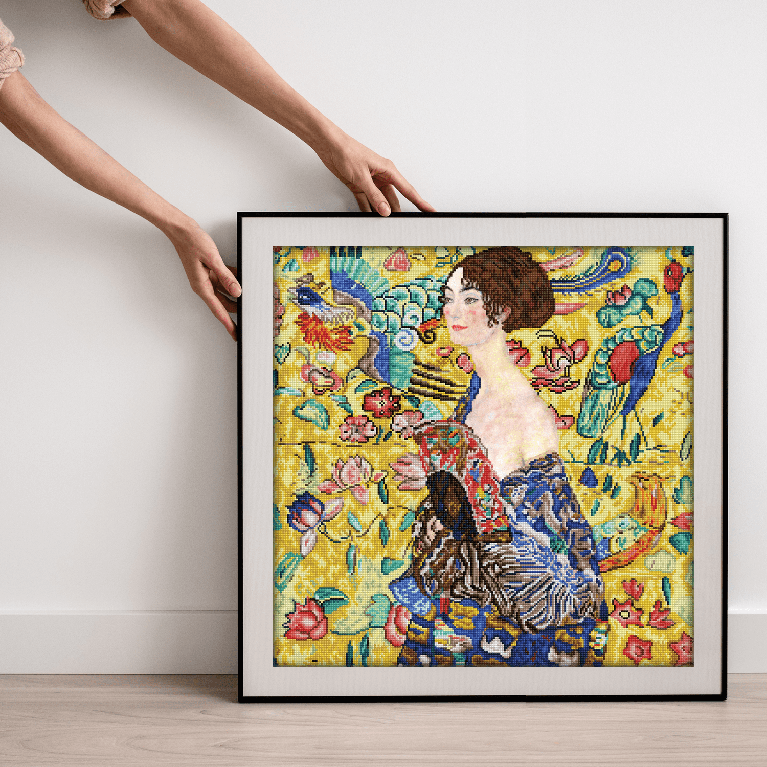 Diamond Dotz Lady with Fan (apres Klimt) Portrait Diamond Painting Kits for Adults - Diamond Art Kits a Relaxing Creative Craft Kit with Dotz Gems 26.4"x26.4"