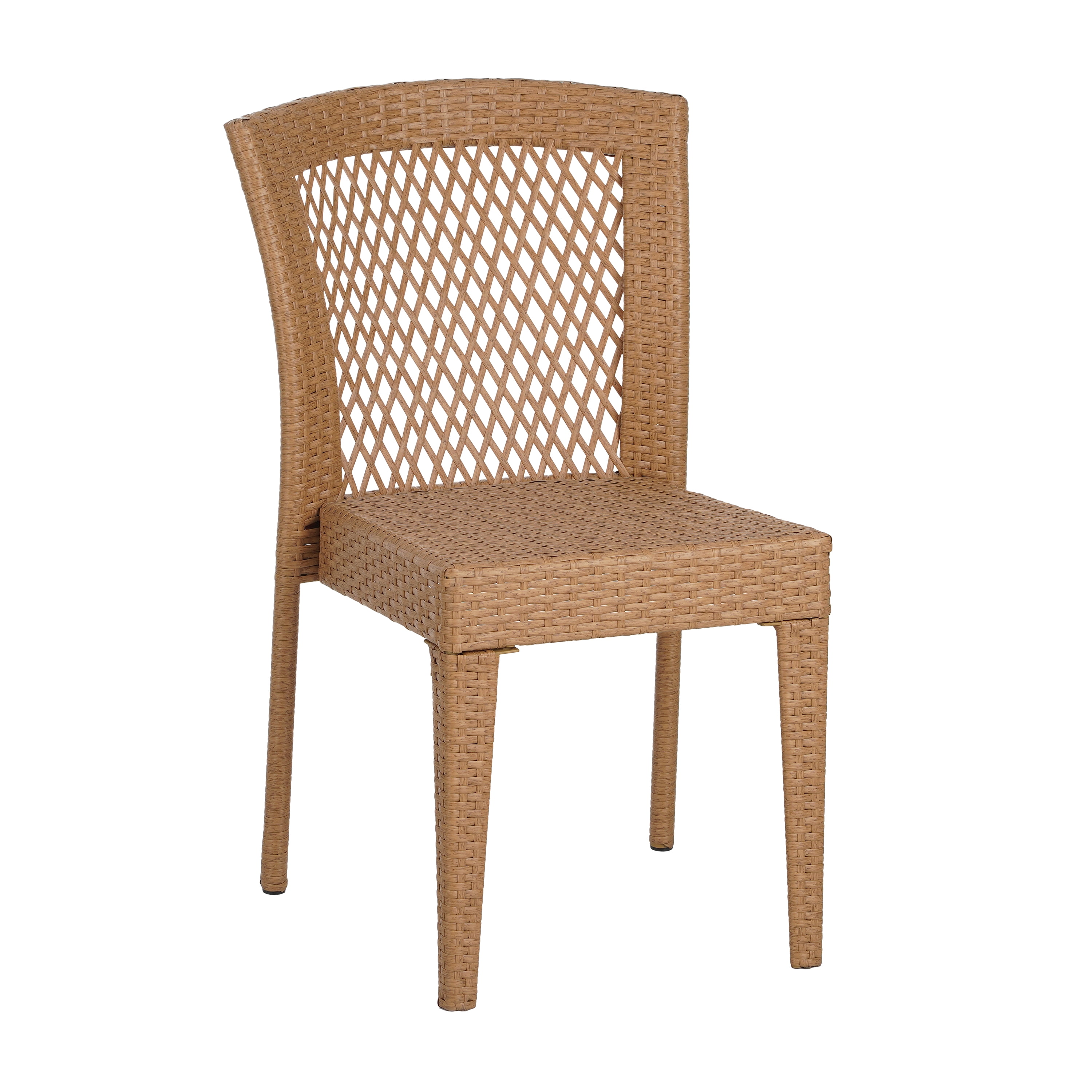 Euroco FARLEY STACKING SIDECHAIR,Set of 2,KD,Light Brown