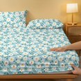 1pc Soft Brushed Fresh Daisy Print Fitted Sheet Comfortable Bedding