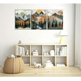 thumbnail image 4 of Mountain Wall Hieng Boho Abstract Sunset Canvas Prints Forest Landscapes Posters Woodland Adventure Hiengwork Watercolor nature Pictures Paintings for BedRoom Office Nordic Style Wall Decor Framed, 4 of 6