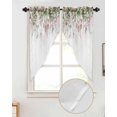 thumbnail image 2 of Swag Curtains, Pink Green Eucalyptus Leaves Spring Plant Leaf Rod Pocket Kitchen Curtains Valances Tier Curtains Swag Valance Curtains for Bedroom Living Room 36" x 63", 2 Panels, 2 of 6