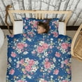 thumbnail image 3 of Blue Pioneer Flower Duvet Cover and Pillowcase Set for Single Bedding, Bedroom Accessories for Kids Teens, 3 of 5