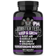 Monster Test Mens Just Tribulus + Monster PM Sleep Aid Testosterone Booster 2pk