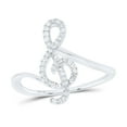 thumbnail image 4 of 10K White Gold Womens Round Diamond Treble Clef Music Note Ring 1/6 Cttw, Womens Size: 5-10, 4 of 4