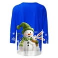 thumbnail image 4 of Darzheoy Womens Christmas Tops Mid-Length 3/4 Sleeve Lightweight Fall Winter Round Neck Hoodless Sweatshirts Printed Pullover Solid Color Graphic Loose Loungewear Blouses, 4 of 5