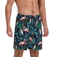 thumbnail image 2 of Balery Flamingos And Birds Pantalones cortos de pijama de punto de algodón para hombre con cinturilla y bolsillos-X-Large, 2 of 6